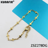 Stainless Steel Bracelet 5mm Cross Shape Chain Golden Bracelet Women Jewelry