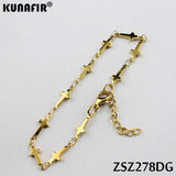 Stainless Steel Bracelet 5mm Cross Shape Chain Golden Bracelet Women Jewelry
