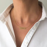 Personalized Stainless Steel Cut Out Number Letter Necklace