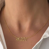 Personalized Stainless Steel Cut Out Number Letter Necklace