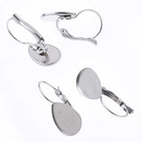 Stainless Steel Earring Clips for 10x14mm Cabochons 20pcs