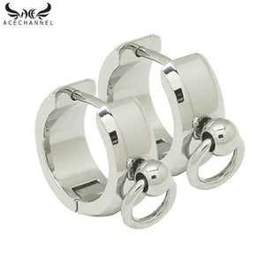 Stainless Steel Earrings Hinged Piercing Ring Men Women Unisex Earring Hoops