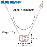 Stainless Steel Rose Letter Necklace Women Choker Long Chain