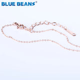 Stainless Steel Rose Letter Necklace Women Choker Long Chain