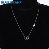 Stainless Steel Rose Letter Necklace Women Choker Long Chain