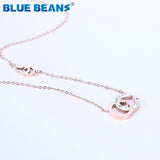 Stainless Steel Rose Letter Necklace Women Choker Long Chain