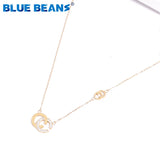 Stainless Steel Rose Letter Necklace Women Choker Long Chain