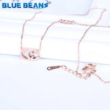 Stainless Steel Rose Letter Necklace Women Choker Long Chain