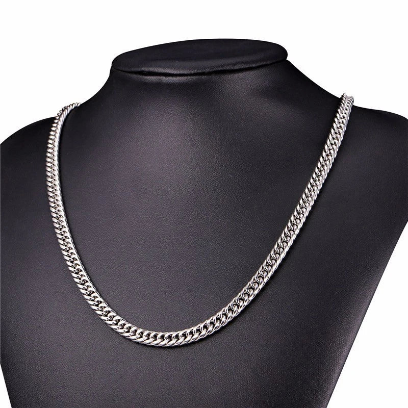 Stainless Steel Mens Cuban Link Necklace Hip Hop Rock Jewelry