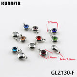 Stainless Steel Pendant with Rhinestone Charms 12pcs