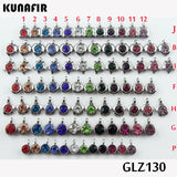 Stainless Steel Pendant with Rhinestone Charms 12pcs
