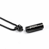 Stainless Steel Cylinder Ashes Urn Pendant Necklace Charm