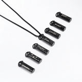 Stainless Steel Cylinder Ashes Urn Pendant Necklace Charm