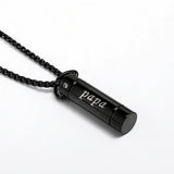 Stainless Steel Cylinder Ashes Urn Pendant Necklace Charm