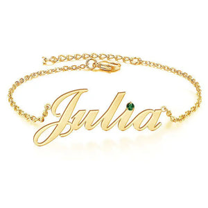 Stainless Steel Anklet with Cubic Zirconia