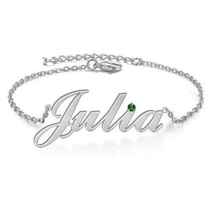 Stainless Steel Anklet with Cubic Zirconia