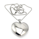 Stainless Steel Heart Pendant Necklace Silver