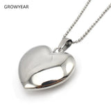 Stainless Steel Heart Pendant Necklace Silver