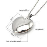 Stainless Steel Heart Pendant Necklace Silver