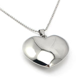 Stainless Steel Heart Pendant Necklace Silver
