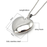Stainless Steel Heart Pendant Necklace Silver