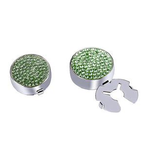 Green Zircon Silver Cufflinks for Tuxedo Shirts
