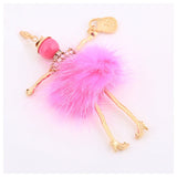 Fur Keychains Car Key Ring Charm Pompons Bag Keyring Pendant