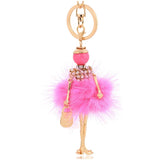 Fur Keychains Car Key Ring Charm Pompons Bag Keyring Pendant