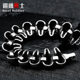 Stainless Steel Punk Skull Bracelet High Polish Men Fashion Jewelry
