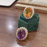 925 Silver Amethyst Engagement Ring for Women