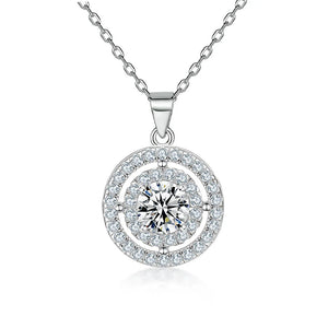 High-End Zircon Pendant Sterling Silver Necklace