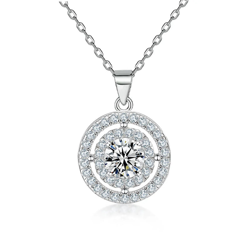 High-End Zircon Pendant Sterling Silver Necklace