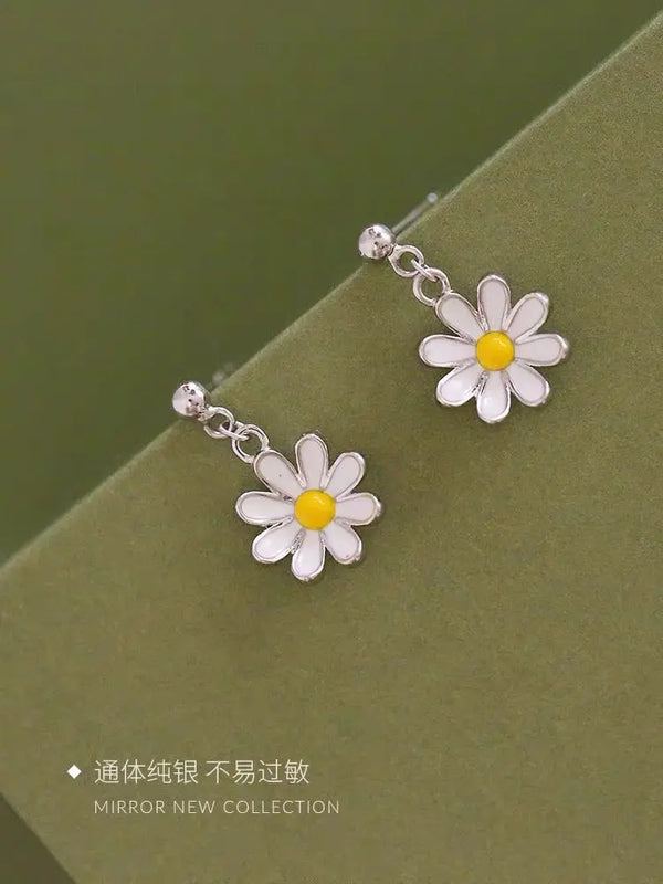 Sterling Silver Flower Earrings for Women