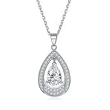 Silver Necklace Twelve Birthstone Drop-Shaped Collarbone Chain