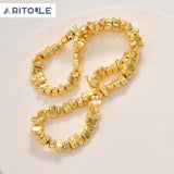 Gold-Plated Stone Separator Beads for DIY Jewelry Making