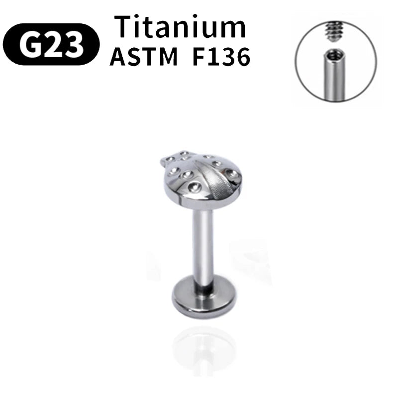 G23 Titanium Labret Lip Stud Earrings ASTM F136 Women Jewelry