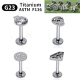 G23 Titanium Labret Lip Stud Earrings ASTM F136 Women Jewelry