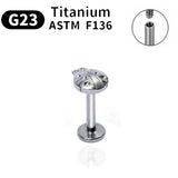 G23 Titanium Labret Lip Stud Earrings ASTM F136 Women Jewelry