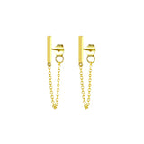 925 Silver Chain Tassel Stud Earrings for Women Wedding A30