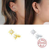 925 Silver Chain Tassel Stud Earrings for Women Wedding A30