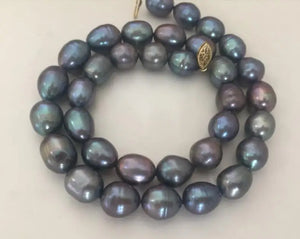 10-12mm Tahitian Baroque Red Pearl Necklace 18in