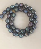 10-12mm Tahitian Baroque Red Pearl Necklace 18in