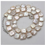 10mm Square Coin Baroque Pearl Necklace 16.5-17in
