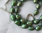 Baroque Green Freshwater Pearl Necklace - 8-9mm