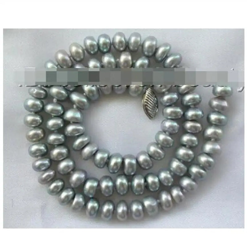 Gray Freshwater Pearl Necklace 8-9mm Round