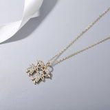 925s Sterling Silver Girls Diamond Pendant Collarbone Necklace