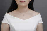 925s Sterling Silver Girls Diamond Pendant Collarbone Necklace