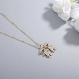 925s Sterling Silver Girls Diamond Pendant Collarbone Necklace