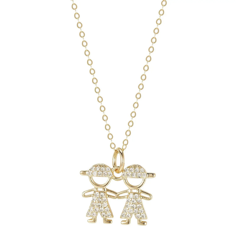 925s Sterling Silver Girls Diamond Pendant Collarbone Necklace