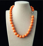 AAA+ Yellow Orange Shell Pearl Necklace 12mm